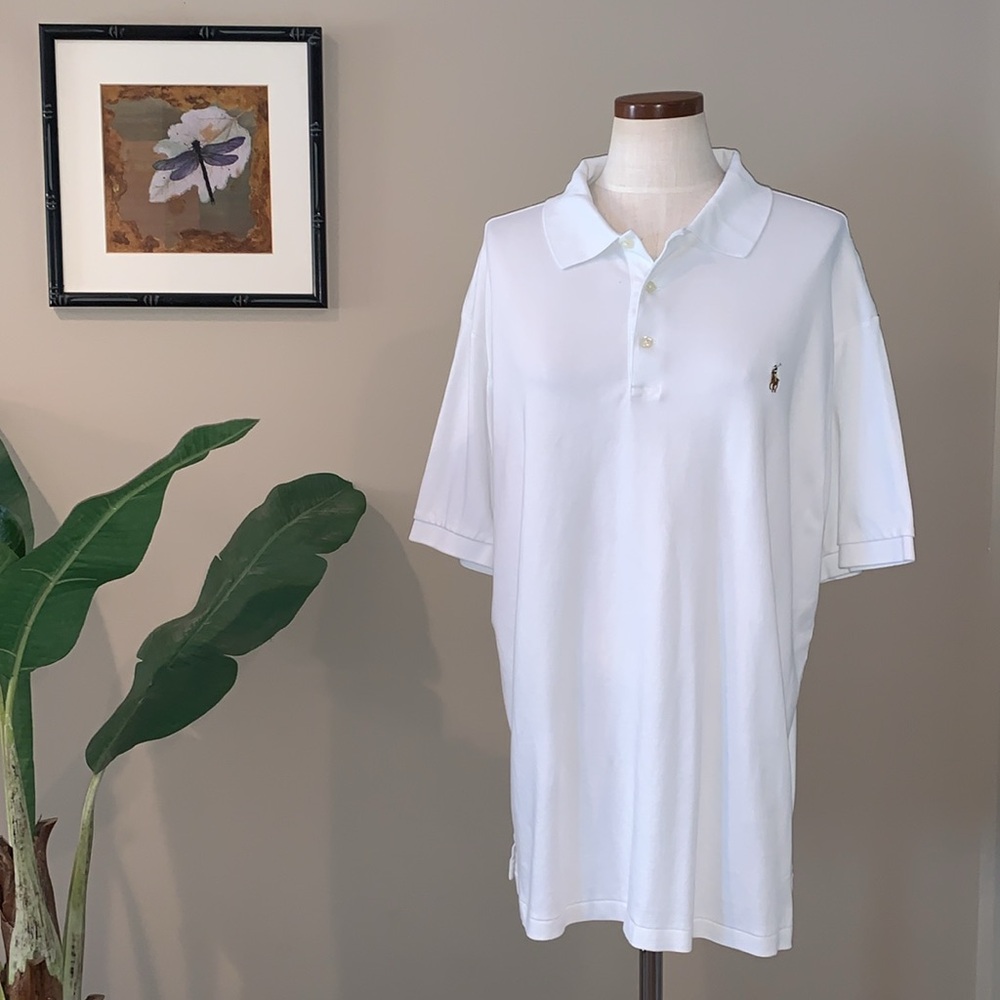Polo Ralph Lauren Classic Fit Interlock Polo Shirt, Flesh Pony, White, Size 1XB
